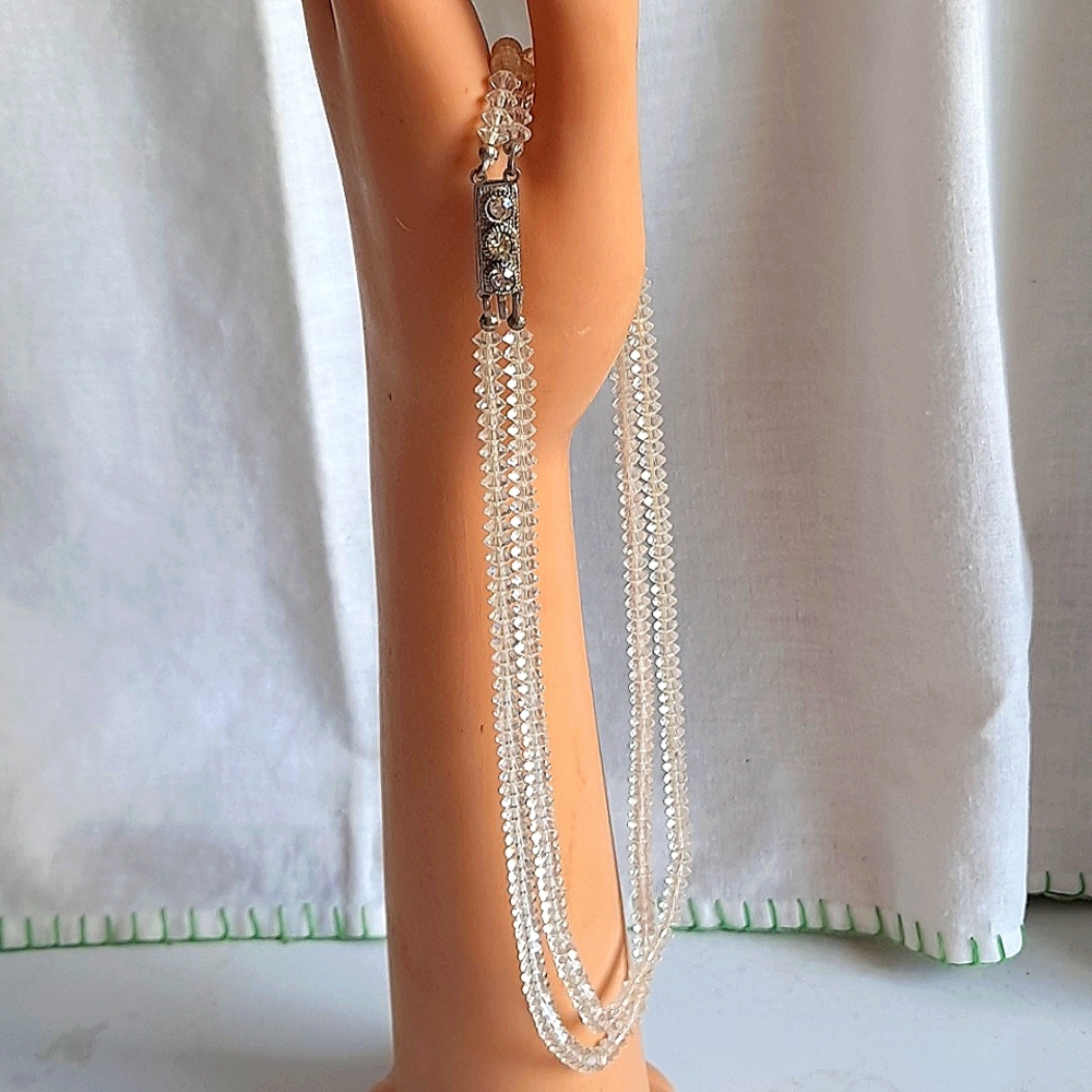 Vintage Double Strand Crystal Necklace